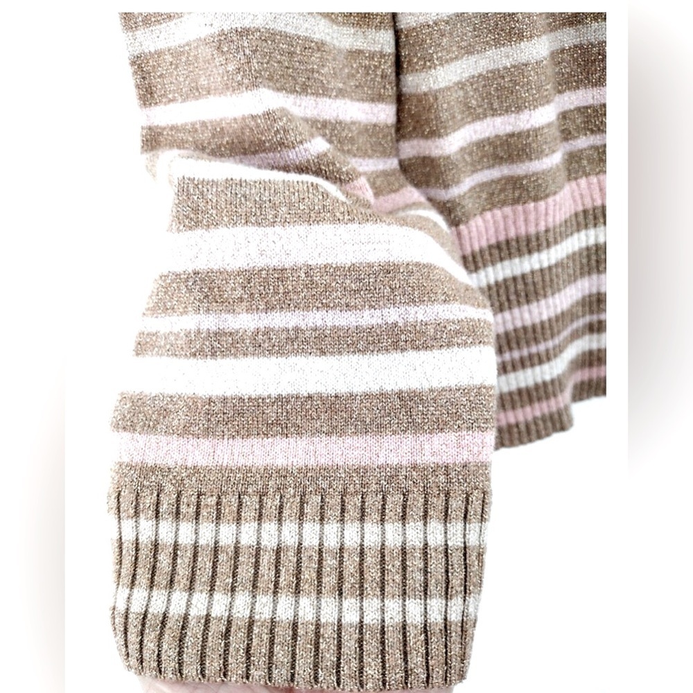Liz Claiborne Vintage Pink Striped Relaxed Ribbed Blouse EUC - Picture 9 of 15